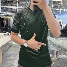 

INCERUN Men's Short Sleeves Camiseta All-match Round Neck Casual Streetwear Pullover T-shirts Stylish Bottoming Tees S-5XL 2022