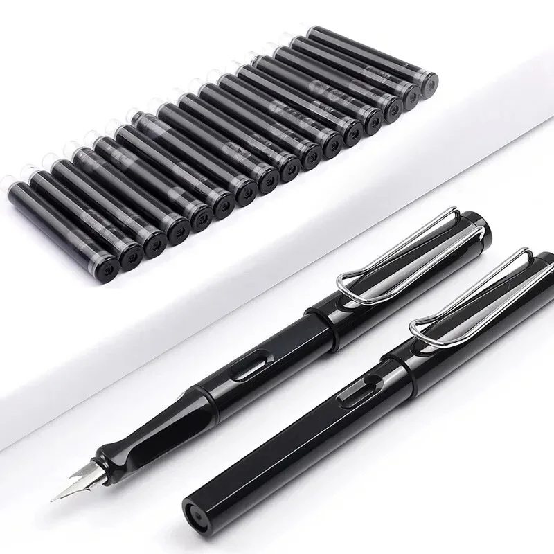 Premium Refillable Fountain Pen Set with Assorted Ink Refills: Ideal for Students and Office Use