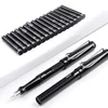 0.38mm 1 Fountain Pen +10 Refills Set Black Blue Red Ink EF Nib Student School Office Stationary Refillable Writing Supplies 3