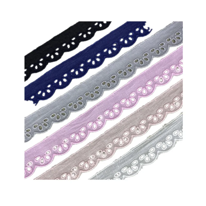5Yards Embroidered Hollow Cotton 3Cm Lace Fabric DIY Skirt Clothes Sewing Garment Accessories