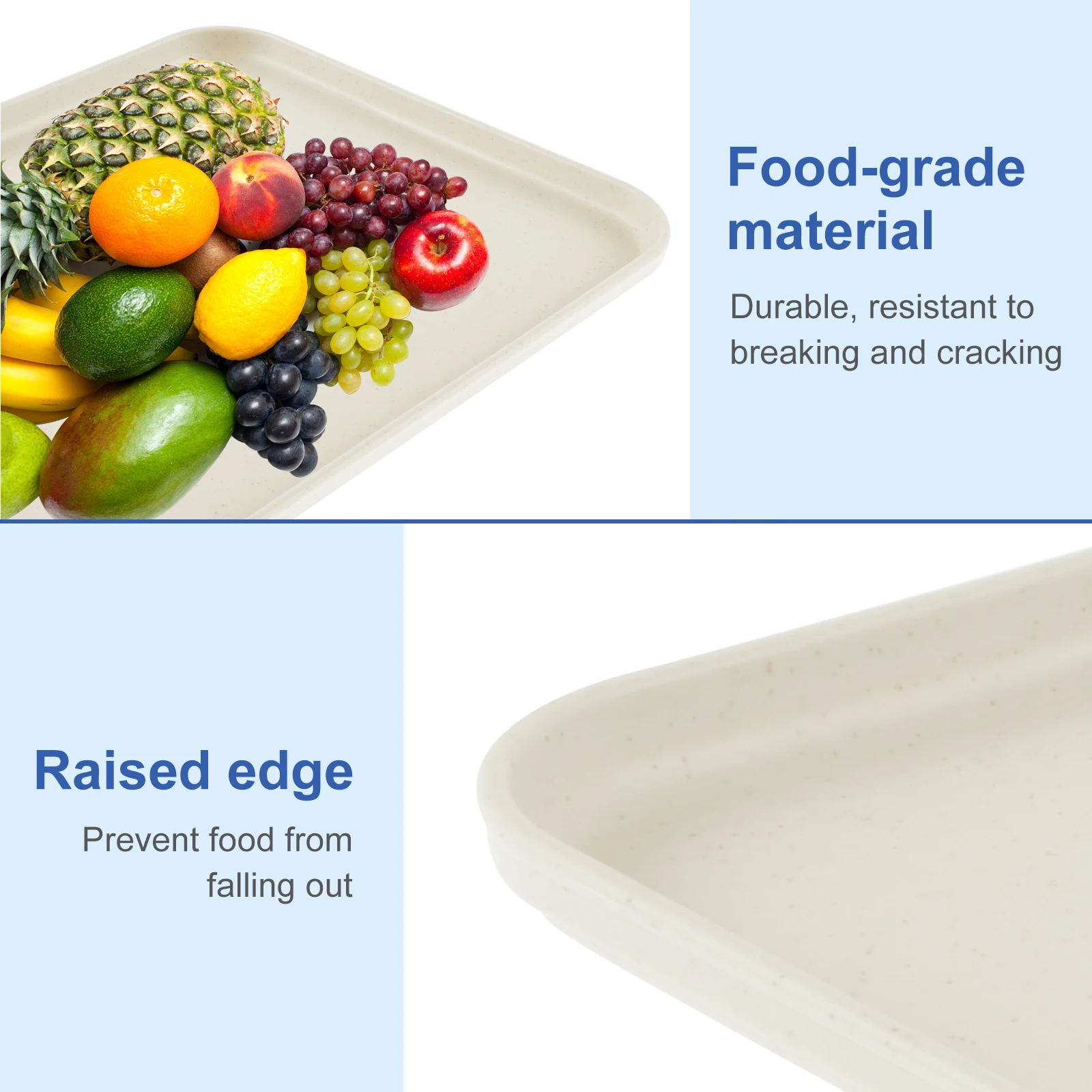 10 Pcs Large Capacity Serving Platters and Trays Food Grade Serving Tray Stackable Platters and Trays Space Saving