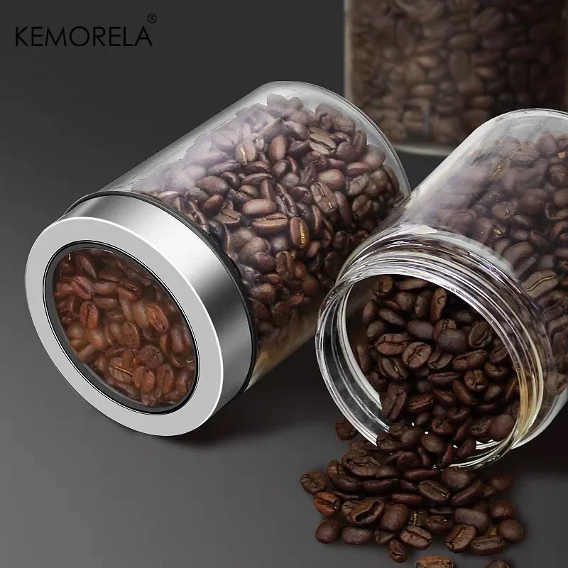 Clear Glass Candy Jar Lid Creative Cylindrical Dried Fruit Milk Powder Fruit Powder Sealed Jar Home Storage Container