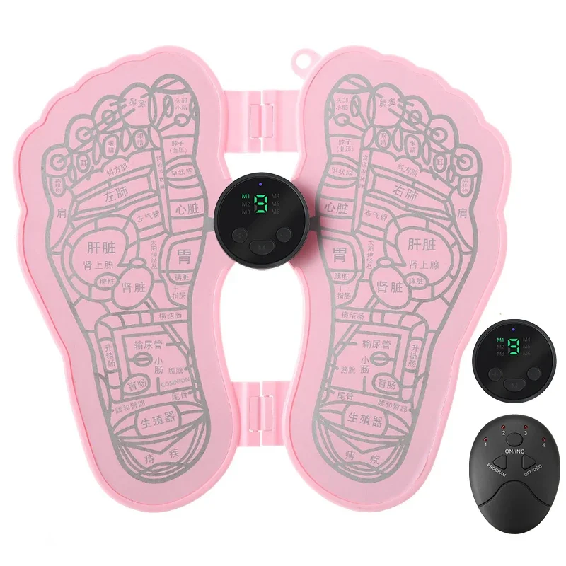 New EMS Foot Stimulator Massager Folding Portable Electric Pulse Foot Muscle Massage Improve Blood Circulation Health Care Mat remote control ems foot massage pad micro current pulse physiotherapy feet massager stimulation muscle improve blood circulation