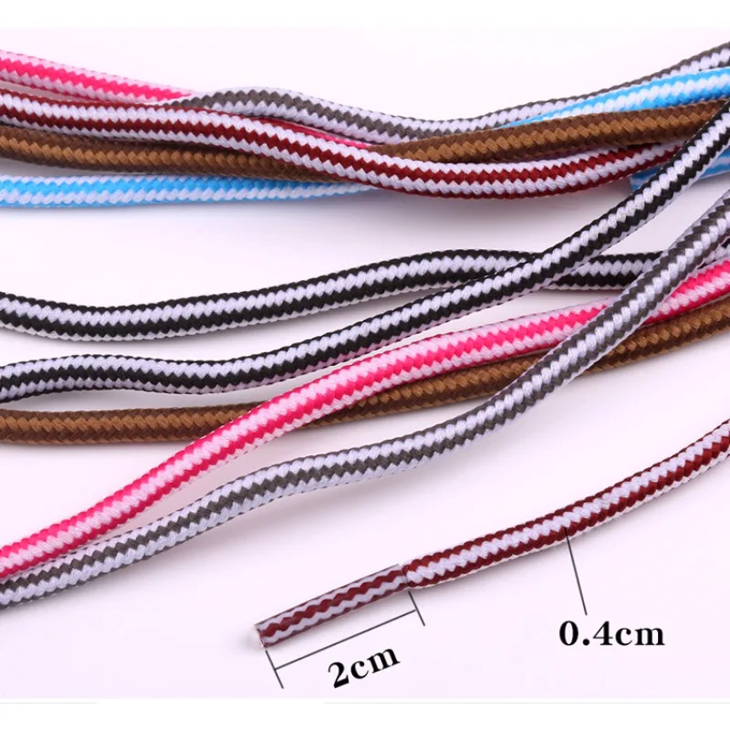 18 Colors Striped Double Color Shoe Laces Round Outdoor Sneakers Shoelaces Cotton Boots Shoelace 70CM 90CM 120CM 150CM