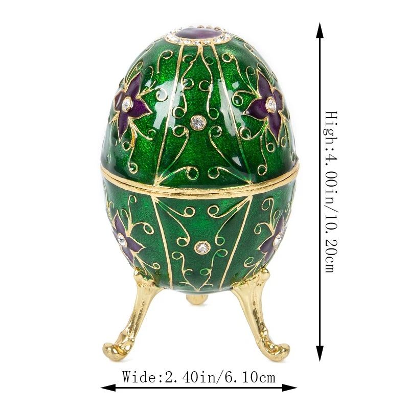 Qifu Nuovo Arriva Portagioie Per Uova Faberge Verde
