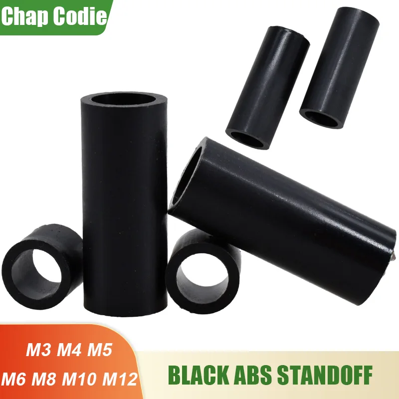 Coluna Redonda Pilares Espaçadores Nylon Abs Preto Oco Não Thread Standoff Pcb Suporte tv Instalar Espaçadores Espaçador Parafuso 100 1000 Pcs