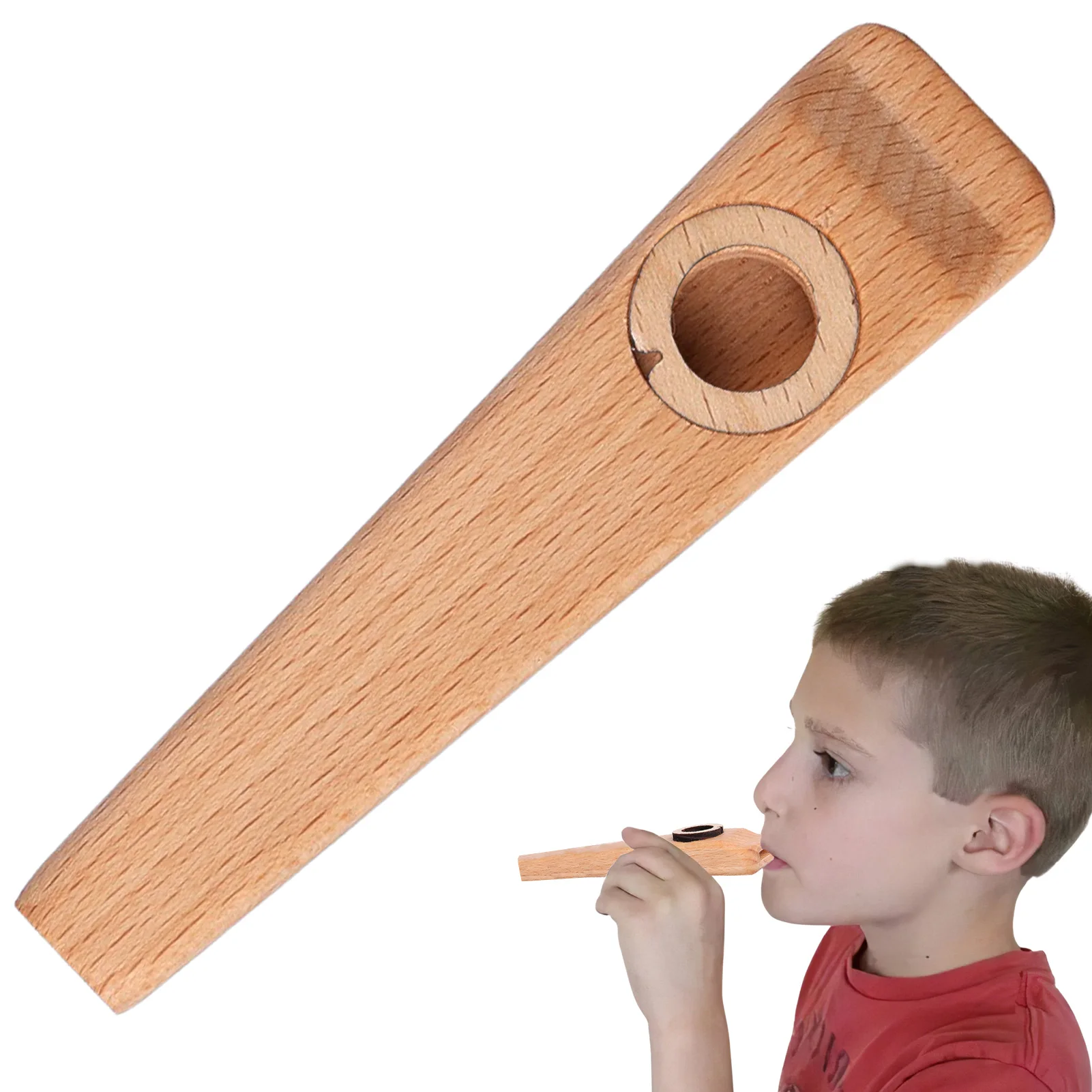 Solid Wood Kazoo Flute Classic Musical Instruments Accessories For Beginner Guitar Ukulele Accompaniment Birthday Gift For Kids