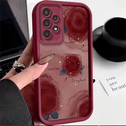 Luxury Rose Flower Silicone Phone Case - Elegant Protective Cover - A71 (Red - MG2)