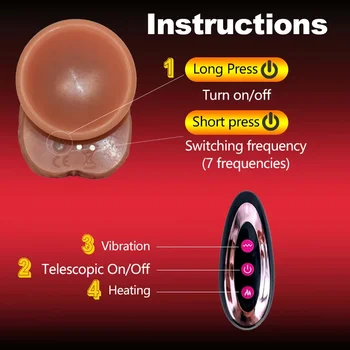 Realistic Dildo Telescopic Vibrator Penis Vaginal Masturbation Female Male Anal Plug Sexy Adult Rotating Heating Dildos Sex Toys 5