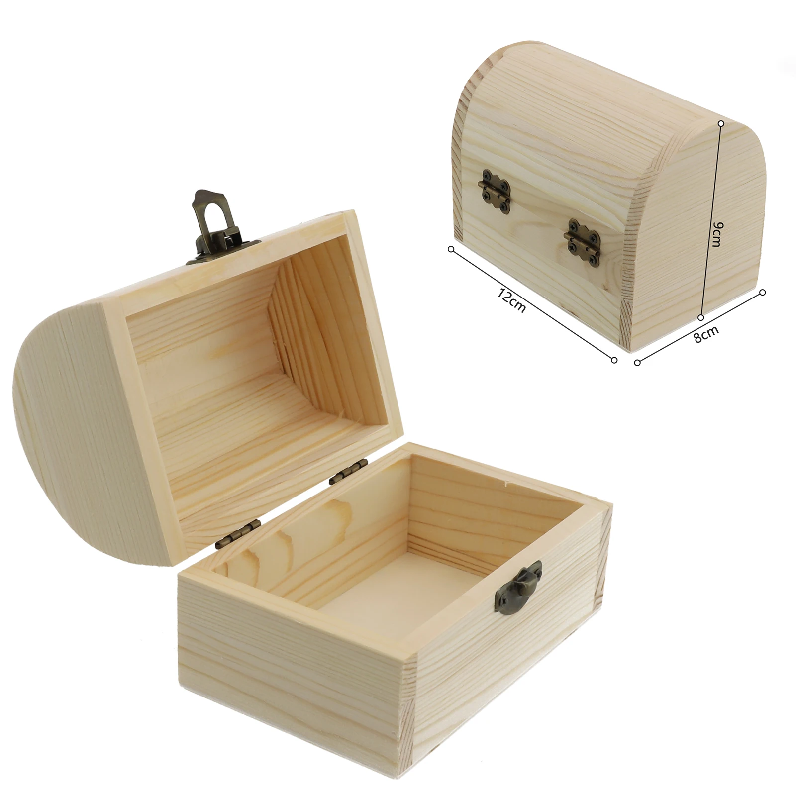 Wooden Keepsake Storage Box - Plain Craft Decor for Jewelry, Trinkets, and Weddings