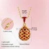 Hottest Jewelry Brass Enamel HandMade Russian Easter Grid Vintage Egg Pendant Charm Crystal Rhinestone Necklace Gift To Women 6