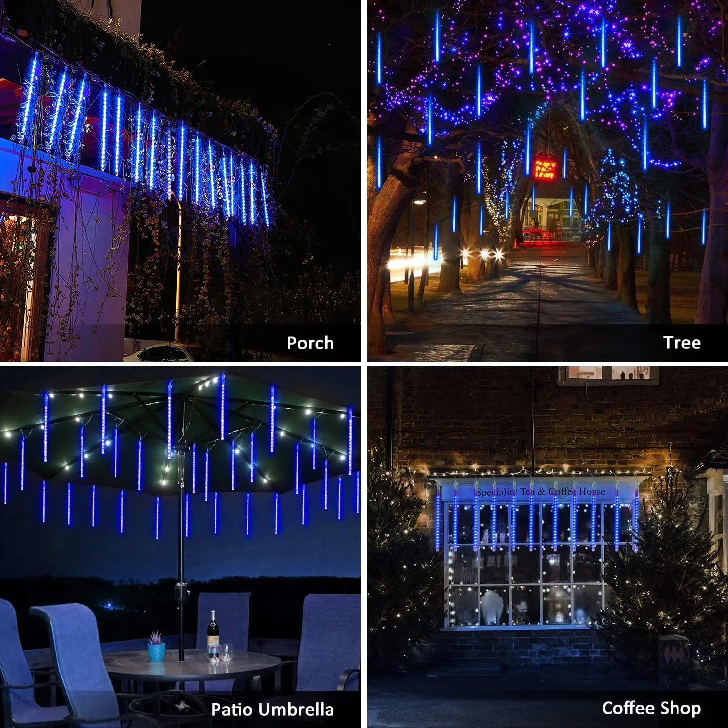 Fairy Lights Christmas Decorations for Outdoor Garden Street Garland 8 /10 Tubes Meteor Shower Led String Lights Xmas Tree Decor solar street garland house christmas lights garden decorations ornaments outdoor led festoon icicle curtain lights droop 0 8m