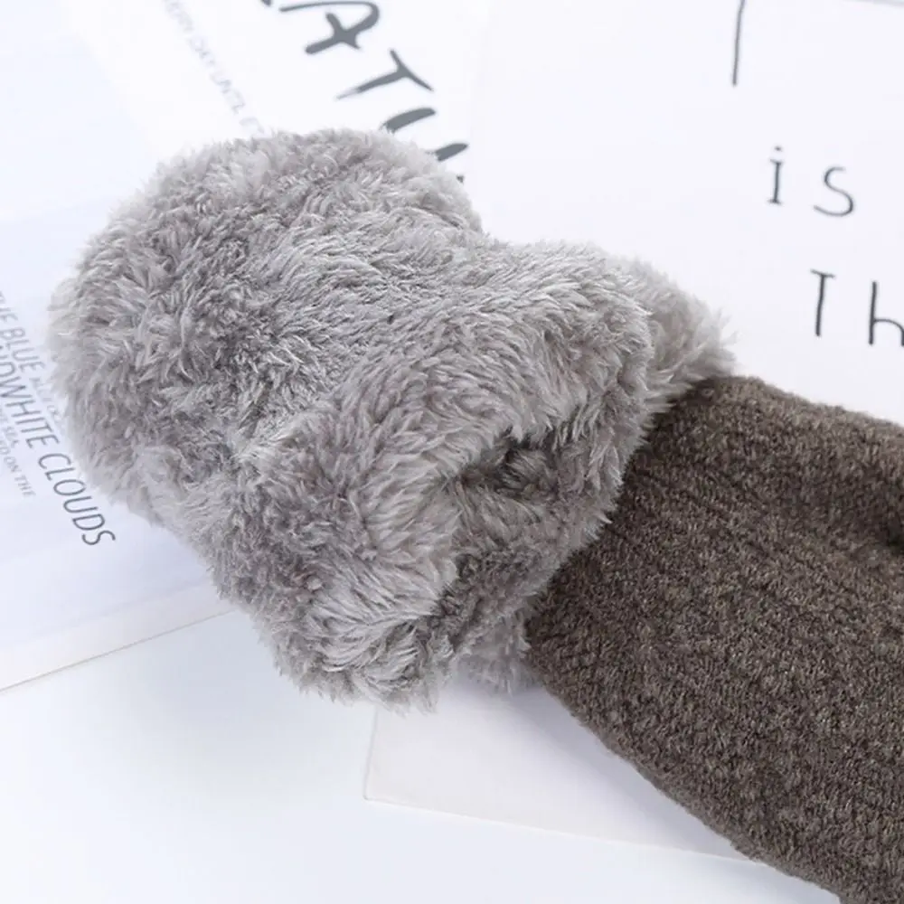 Winter Wool Knitted Gloves for Baby Boys Girls Warm Plush Thick Full Finger Mittens Gloves For 1-3 Years Old Children Kids winter gloves baby mittens