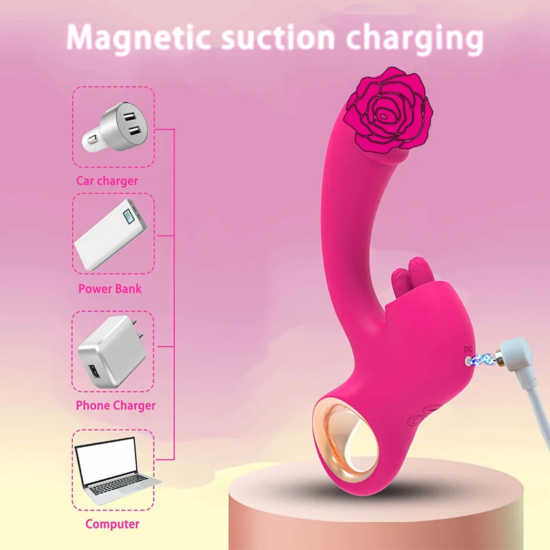 Female clitoral G-spot vibrator with multiple licking and vibration modes couple's stimulating sex toy