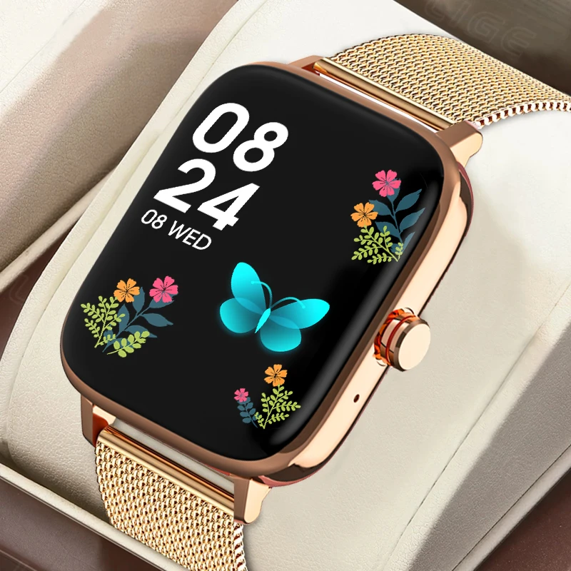 2022 Women Smart Watch Men 1.69" Color Screen Full Touch Fitness Tracker Bluetooth Call Smart Clock Ladies Watch for Android IOS