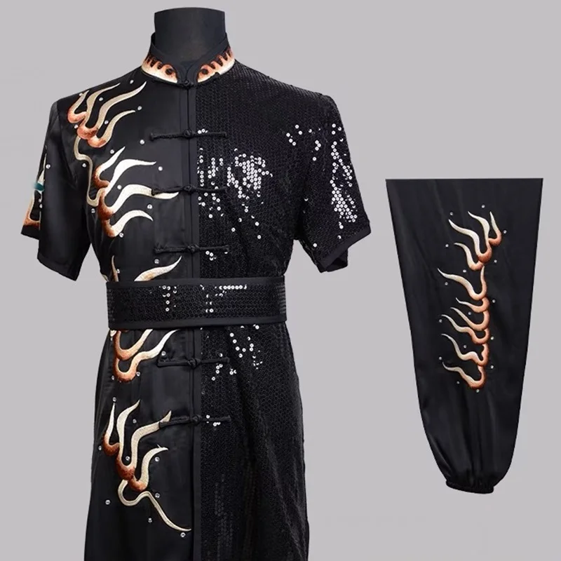 Sequin Embroidery Chinese Wushu Uniform Kung Fu Clothing Martial Arts Uniform Taichi Shaolin Training Performance Costume TA2057