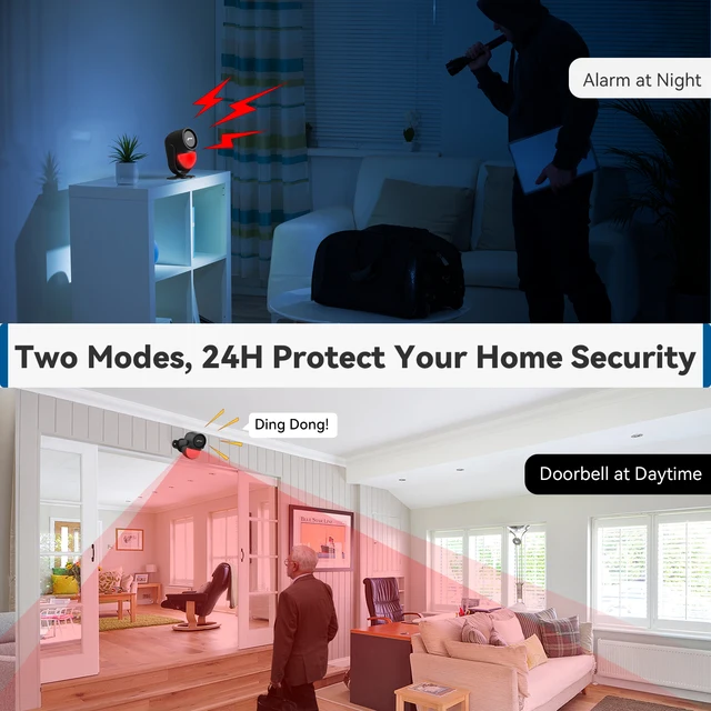 CPVAN Motion Detector for Home Burglary Security Protection Wireless Motion Sensor with Door Sensor Alarm and Remote Control 4