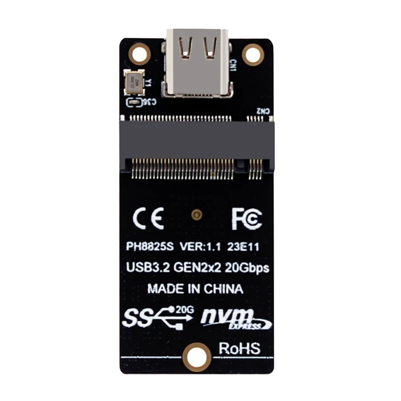 

Переходник M.2 на Type C SSD ASM2364 NVME, черная плата подставки из АБС-пластика для SSD 2230/42/60/80, 1 шт.