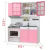 toy Fully Equipped Pretend Play Kitchen Set with Sink, Stove, Cabinet Accessories Set for Boys Girls 6