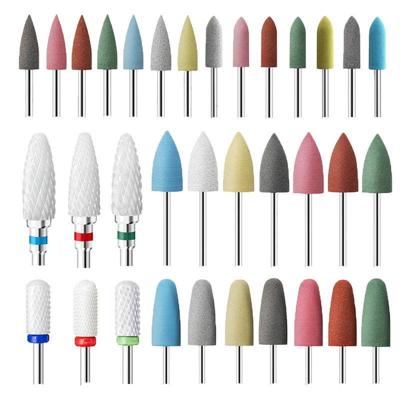 

Nail Drill Bits Silicone Rubber Polisher Grinding Head 2.35mm Shank Nail Bit Nail Electric Manicure Drill Machine Accessory