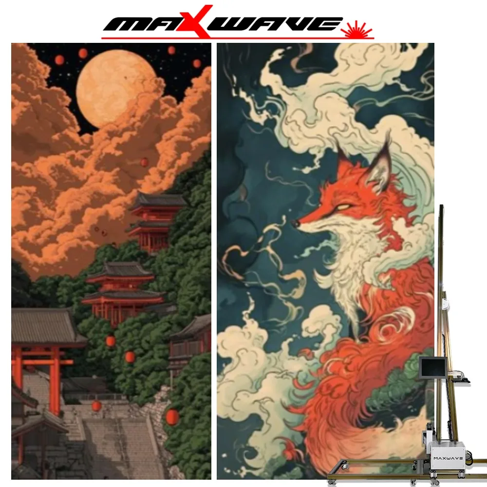 Imprimante murale 3D Maxwave, changement de parois communes en œuvres artistiques d'art à travers l'encre UV amicale pour l'impression 3D