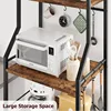 Kitchen Bakers Rack, Microwave Oven Stand with Large Wire Basket, Industrial Coffee Bar Station 6