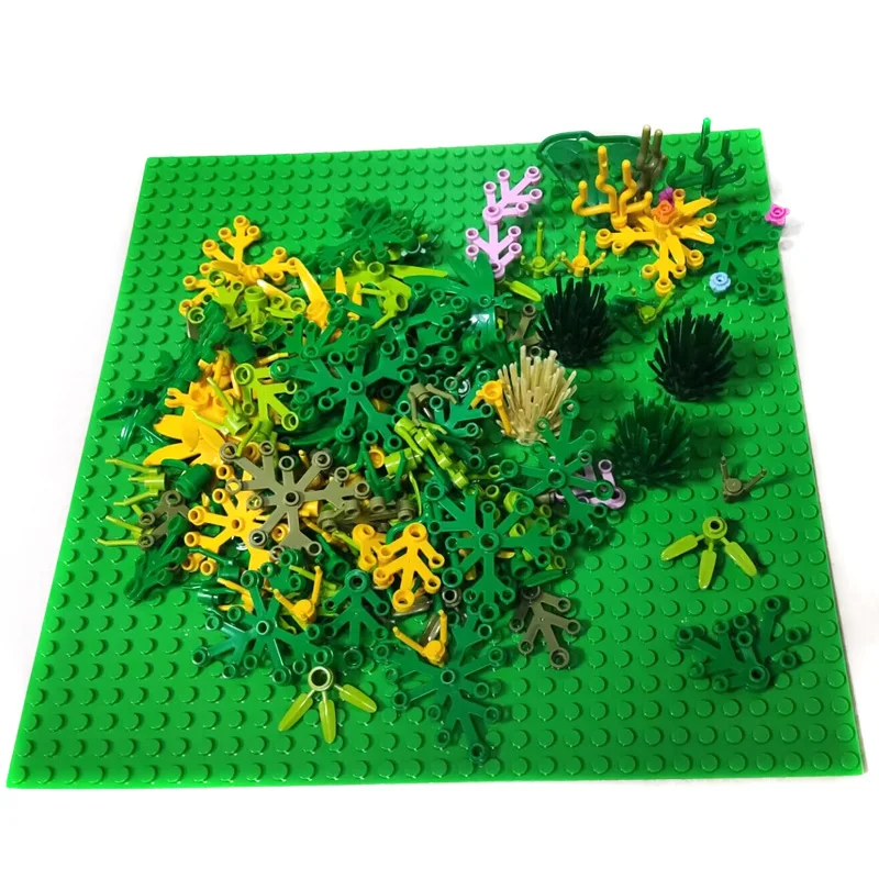 Creative Garden Plants Jungle MOC Building Blocks Tree/Flower/Grass Bricks Educational Toys Kids DIY Gift Compatible Base Plate