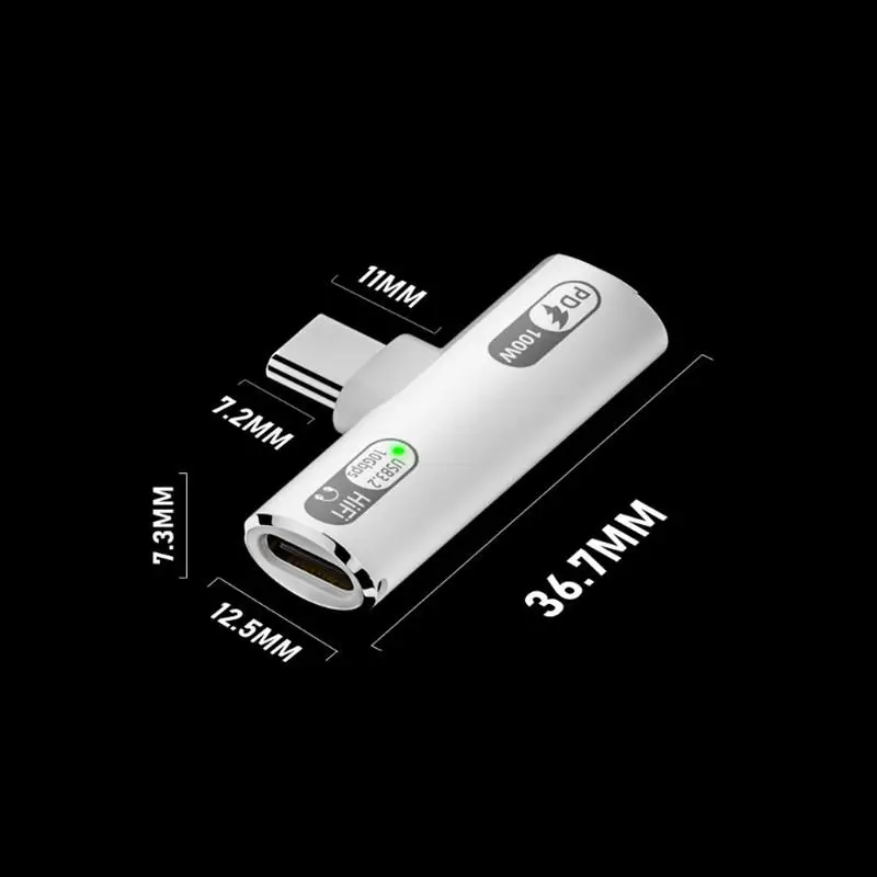 【C】PD100W USB 3.2 타입 C-타입 C 어댑터 고속 충전 타입 C 헤드폰 어댑터 휴대폰용 USB C 오디오 커넥터