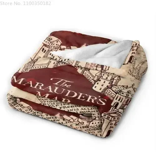 Ai Weier Extra Soft I Like Exercise Marauders Map Throw Blankets, Sherpa Flannel Travel Blanket Throw Wearable Blankets, Large 2