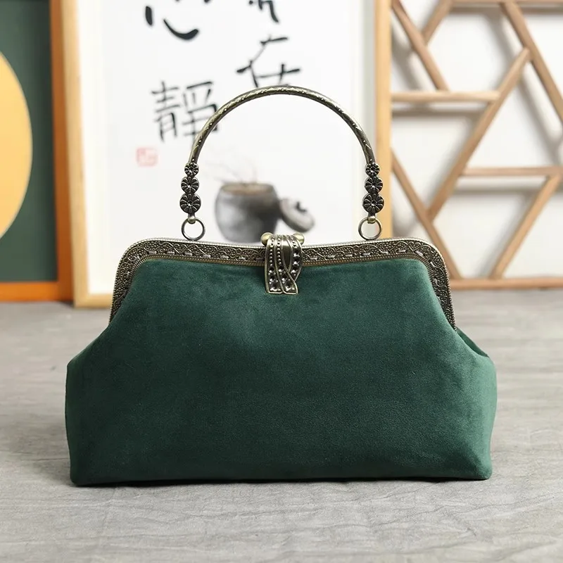 Classic Vintage Mother Gift Bags Bag Top Handle Women's Handbags Purses Lock Bags Women Shoulder Crossbody Bag Chain Fringe