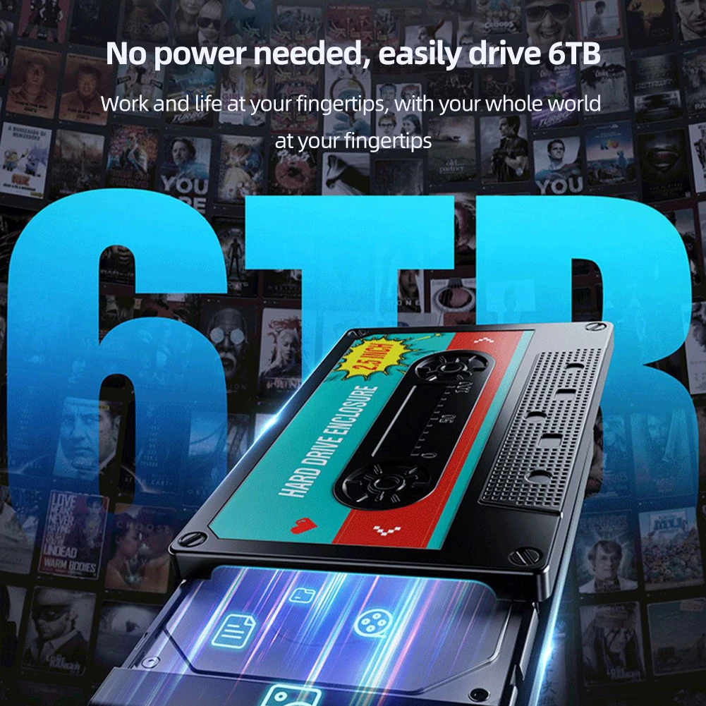 USB3.1 Hard Drive Case SSD Box Cassette Tape Transparent Hard Disk Box for 2.5'' HDD Enclosure SATA to USB3.0 External HDD Case external hard drive case ssd enclosure hard drive enclosure hard disk case external hard drive box hdd case enclosure hard drive adapter ssd adapter