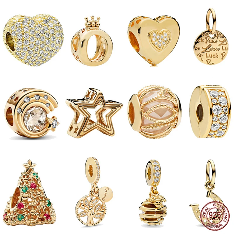 

2023 New Gold Series 925 Sterling Silver Classic Christmas Tree Pendant fit Original Pandora Women's Bracelet DIY Gift