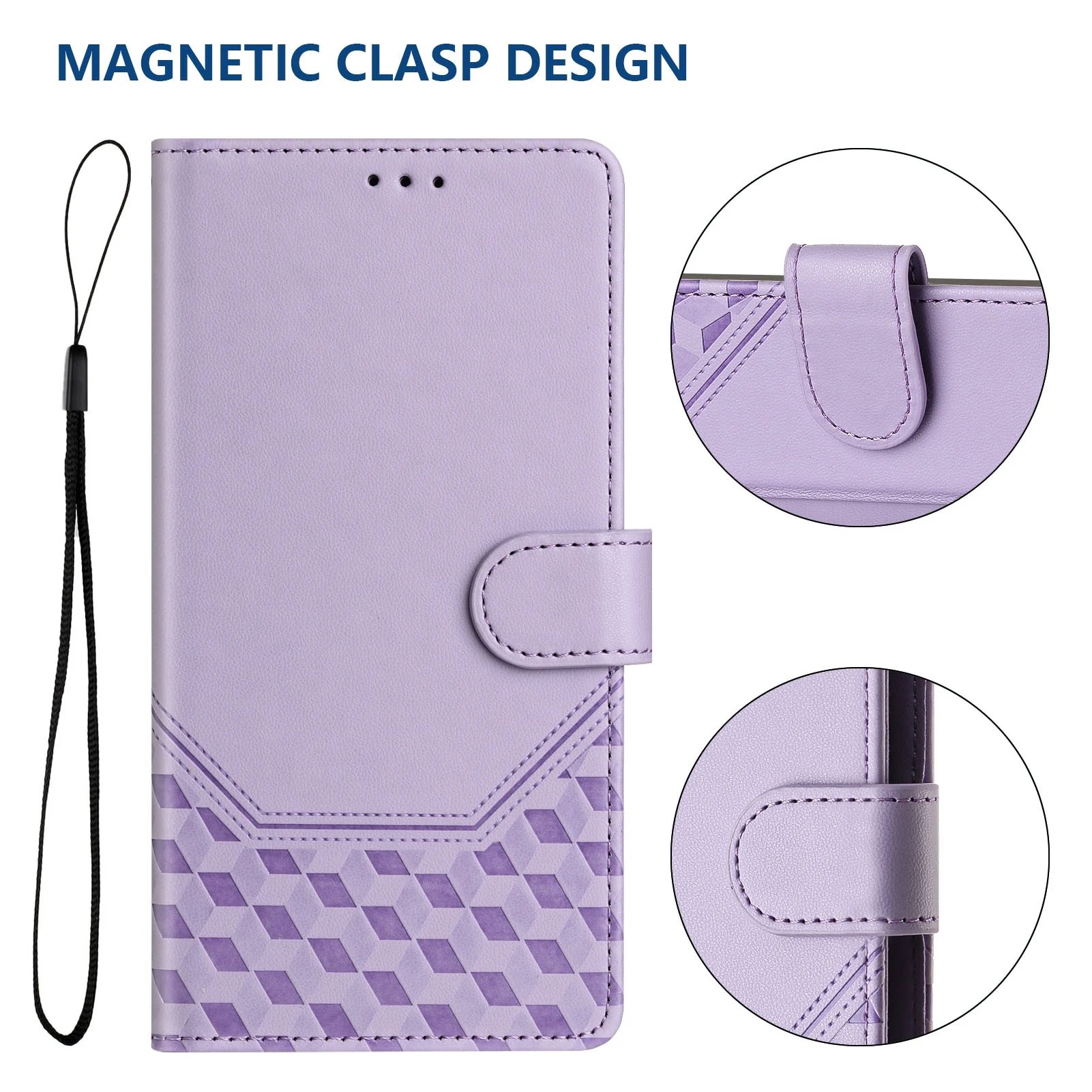 Luxurious 3D Leather Phone Wallet Case with Card Slot and Book Stand Design