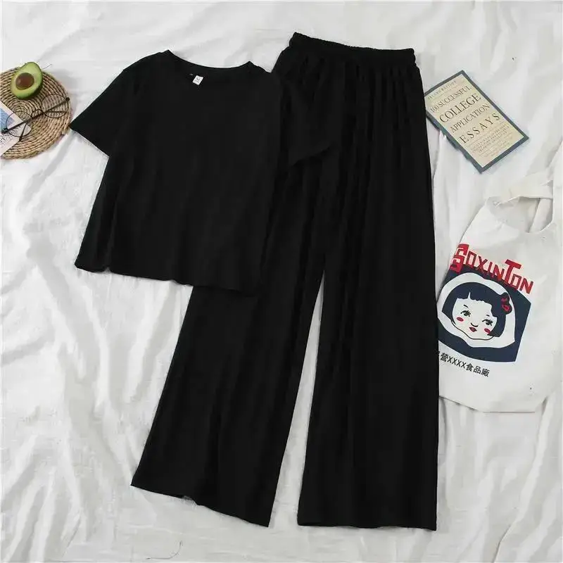 

2 Pieces Cotton Sleepwear Women Pajama Sets Loose Nightsuit Plain Sailor Moon Women's Nightie Casual Suit Home Clothes Pijamas