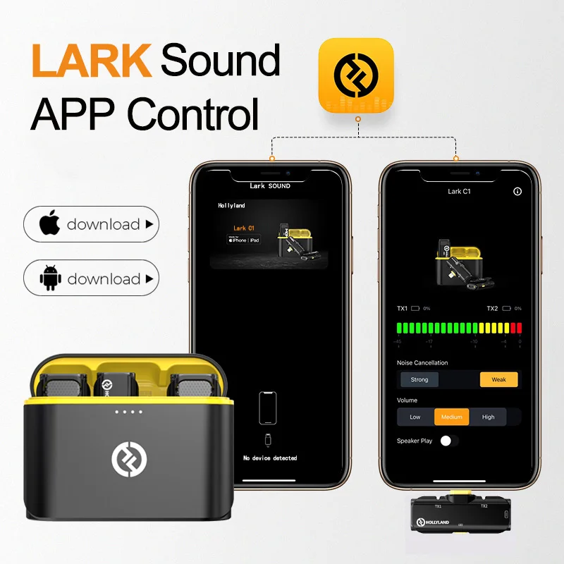 HOLLYLAND ポータブルオーディオアクセサリー LARK C1 Hollyland Lark C1- Wireless Microphone Curated for Phone
