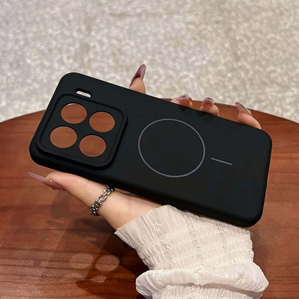 Vibrant Liquid Silicone Shockproof Magnetic Phone Case, Compatible with Magsafe Wireless Chargers