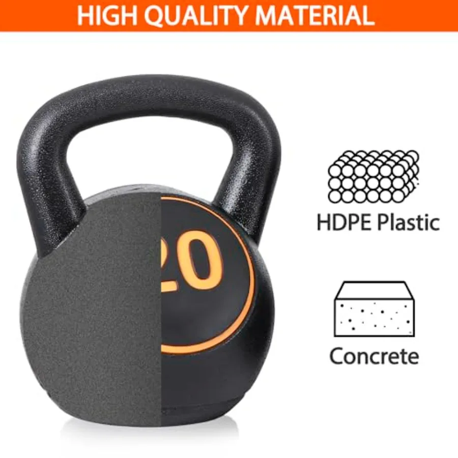 4Piece Kettlebells Weights Set with Wide Grip for Strength Training Soft ConcreteWeight Exercise Dumbbells Ideal for Full Body
