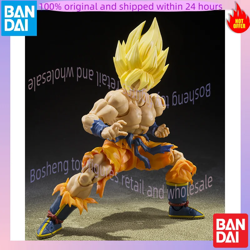 오리지널 반다이 S.H.Figuarts Shf 슈퍼 사이어인 손오공 전설적인 슈퍼 사이어인 베스트 셀렉션 드래곤 볼 Z 피규어 모델 장난감