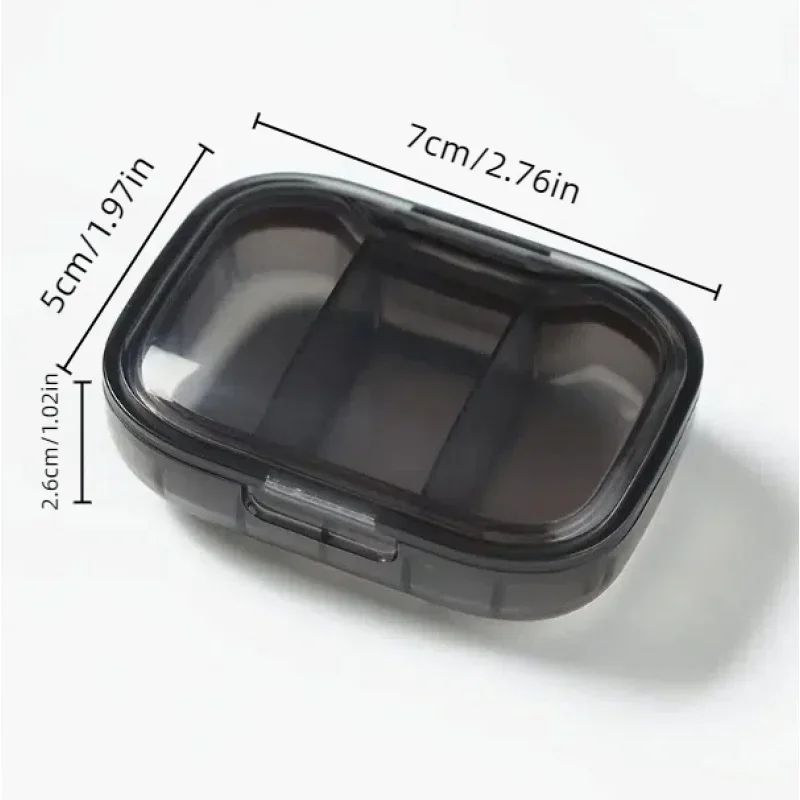 Compact 3-Section Travel Pill Organizer - Secure, High-Quality Daily Medication Holder