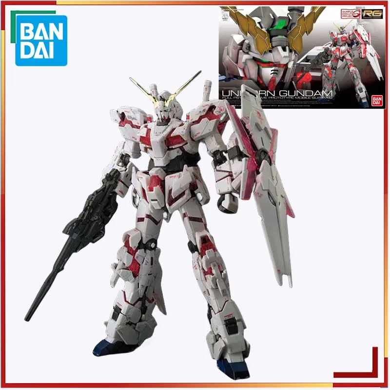 

Bandai Original Gundam RG RX-0 Unicorn Anime Figure Mobile Suit Action Figure Model Toys for Kids Christmas Gift