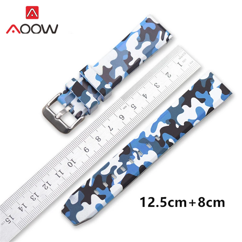 Camo Silicone Sport Strap - Quick Release Waterproof Band - 20/22/24mm