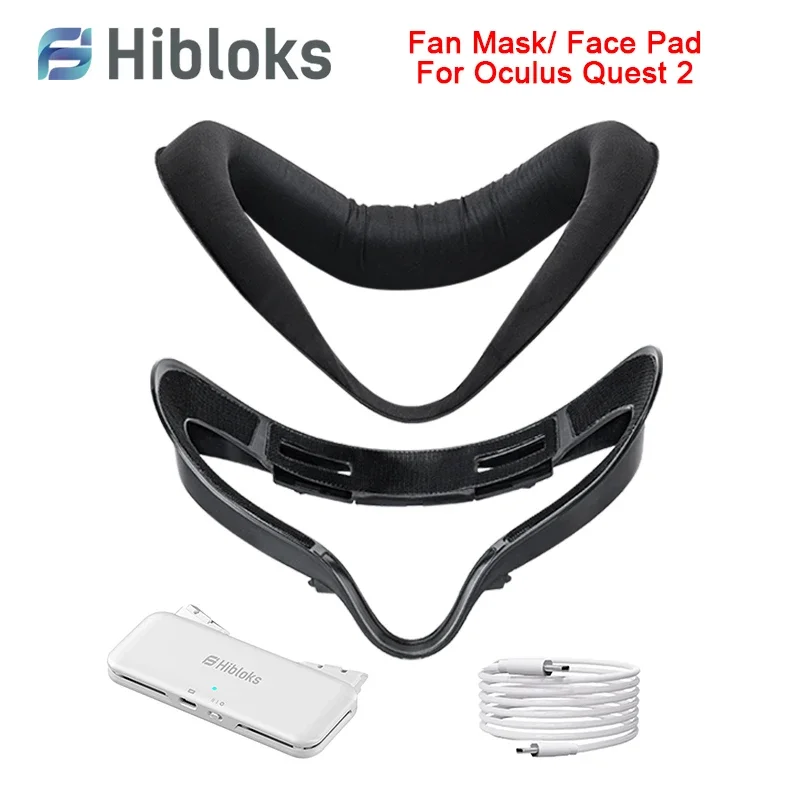 Hiblloks-máscara vr para Quest Fan Cooler Interface Facial Radiador Face Pad Aliviar o Nebulização da Lente Acessórios Oculus Quest 2