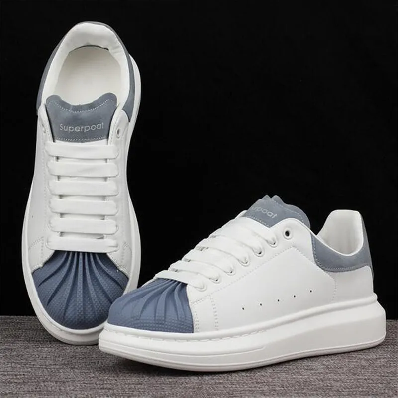 2023 New Little White Shoes Women and Men's Genuine Leather Matsuke Thick Sole Casual Board Shoes