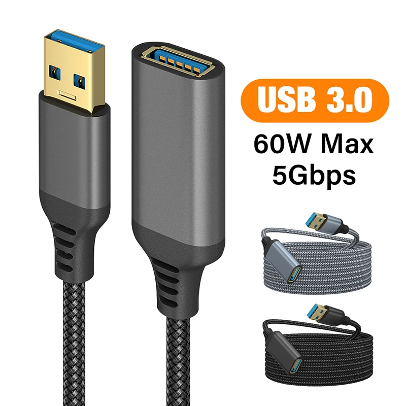 Nylon Braided USB 3.0 Male to Female Extension Cable
