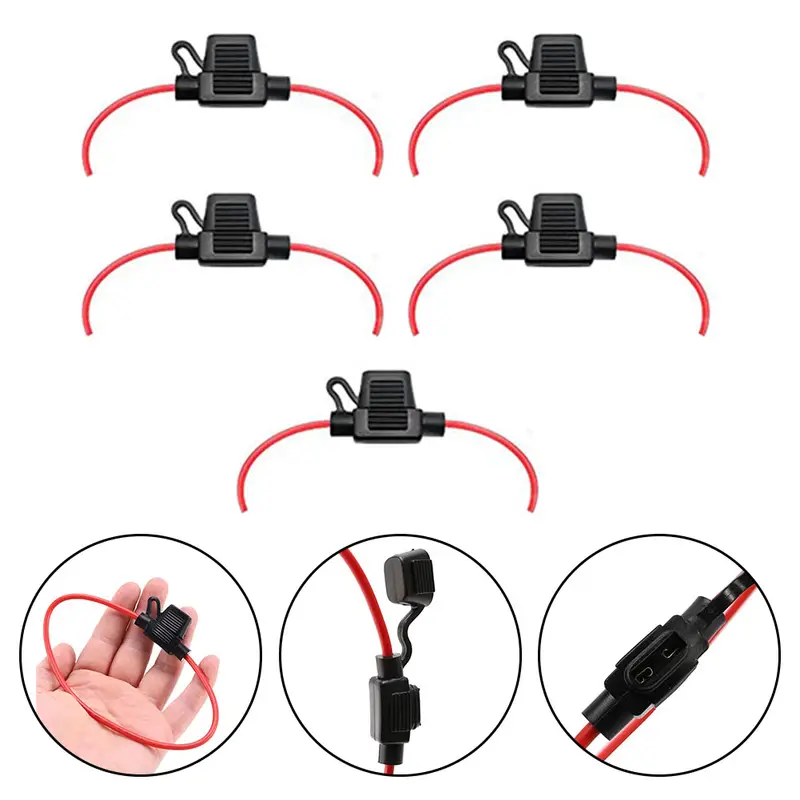 5 Pack Car Fuse Insert Lead Seat No. 12 Wire 12V30A Waterproof Inline Fuse Holder Fit Boat, Electric Automotive, Car, Marine - Image 2