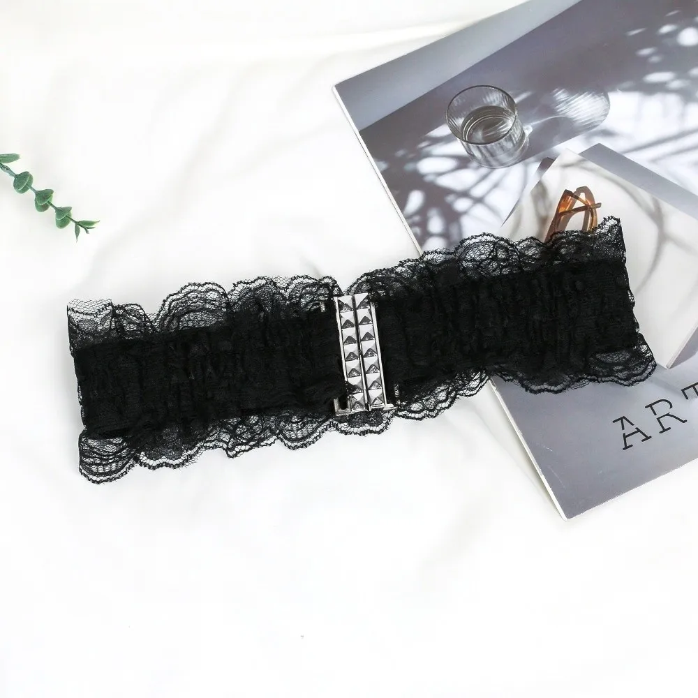 Eleganter, vielseitiger Spitzen-Taillengürtel, 6 cm Breite, einfarbig, Taillenmieder, elastischer Gürtel für Damen – Detail 4