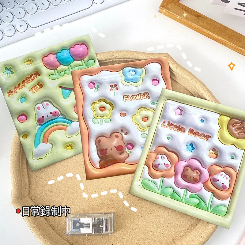 Cute cartoon hand jewelry small item storage bag with body pattern, girl's heart snacks self sealing packaging bag