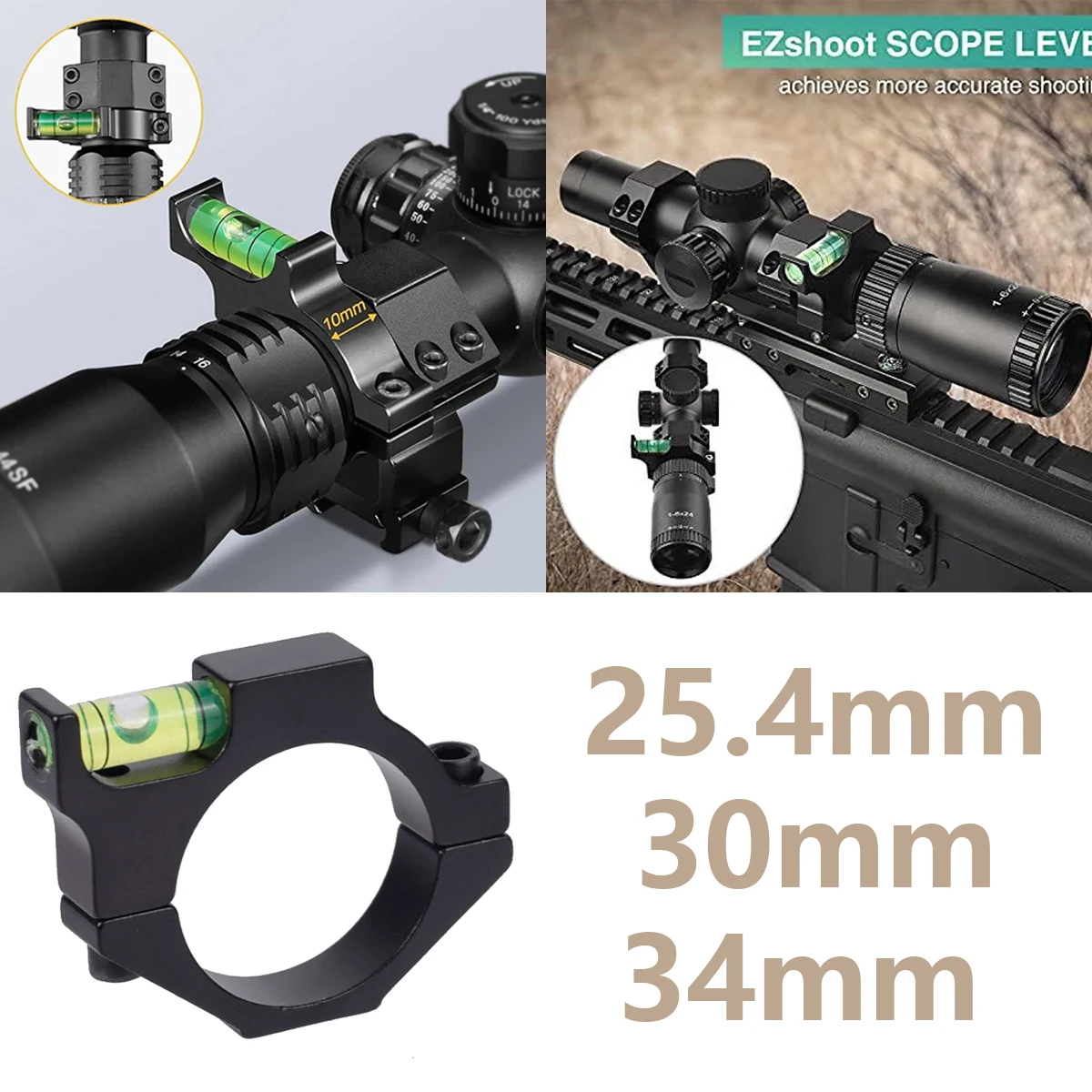 Niveau à bulle pour lunette fusil 25.4mm 30mm 34mm montage rail Picatinny 11mm 20mm