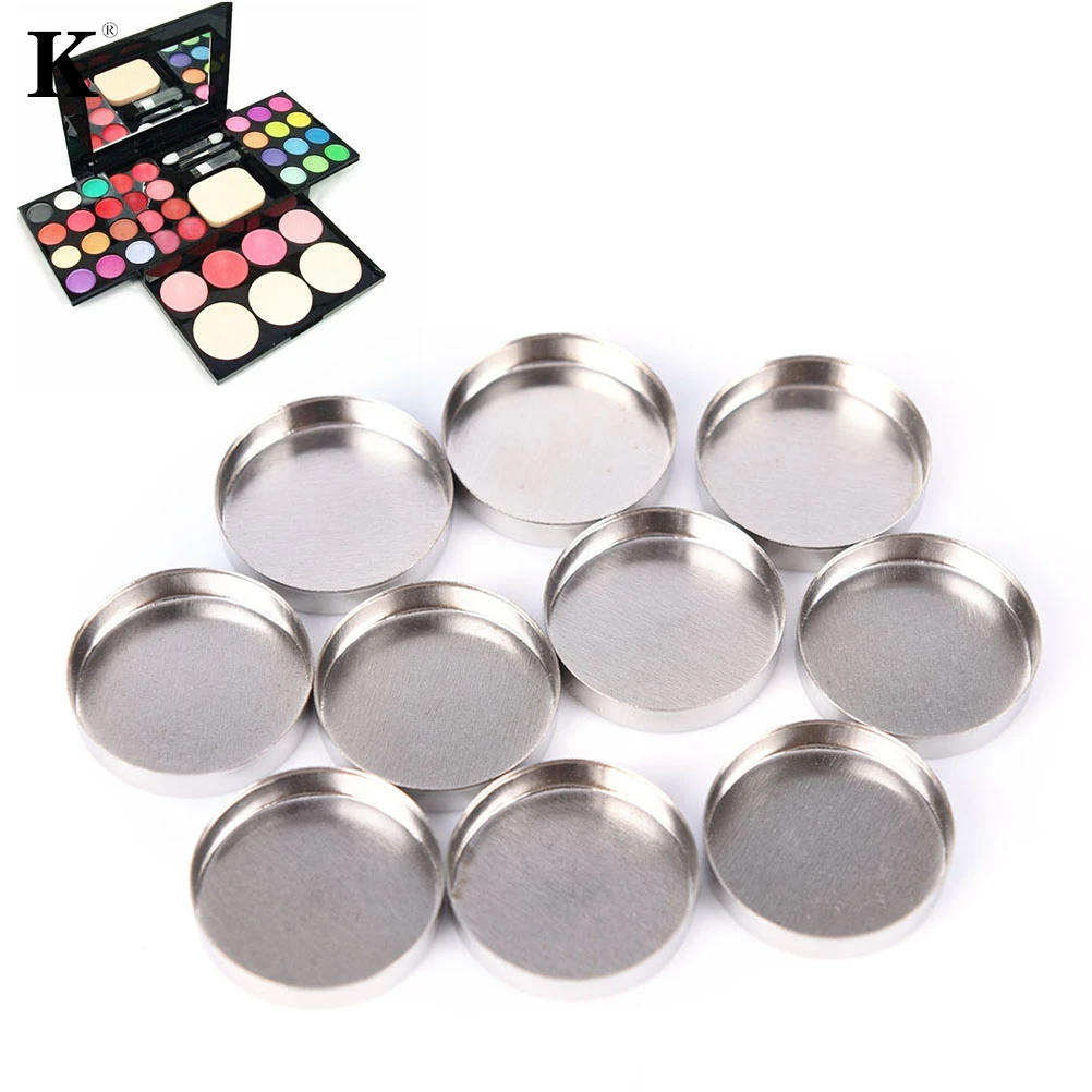 10pcs 20mm Diy Eye Shadow Container Pans Makeup Cosmetic Empty Aluminum