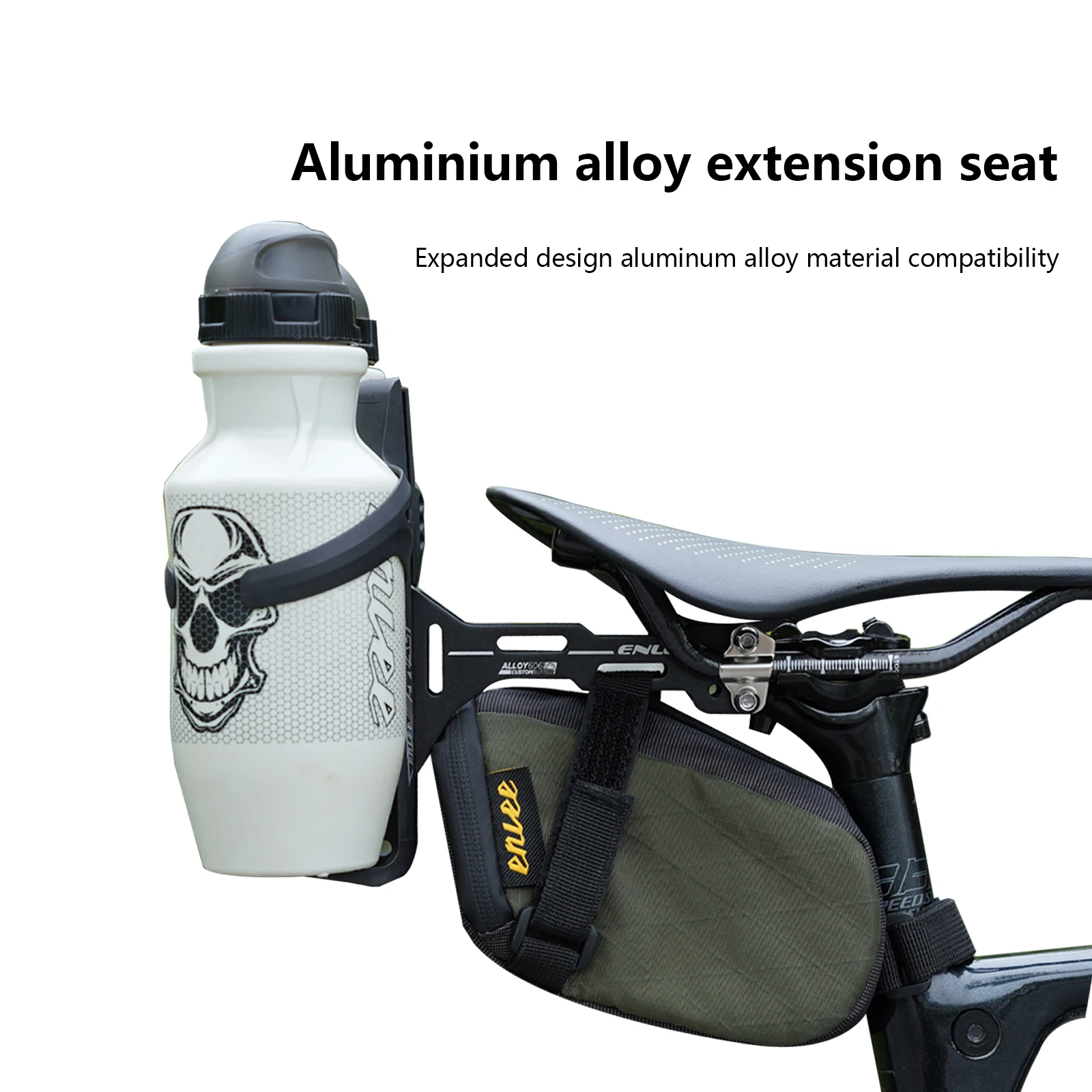 ENLEE Bicycle Water Bottle Cage Extension Bracket Aluminum Alloy Mountain Bike Road Bottle Saddle Conversion Stand
